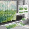 Amazon Popular Serie Paisaje Transfronterizo Impresión Digital Poliéster Impermeable y Resistente al Moho Cortina de Ducha Juego de Cuatro Piezas Fabricante