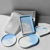 Jiahuimei diy drop cup pad molde de silicone oval gesso bandeja resina armazenamento molde ponto atacado