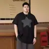 Camiseta Masculina Verão Moda Casual Solta Estampada Oversized Manga Curta Gola Redonda Algodão Puro Marca da Moda Tamanho Plus