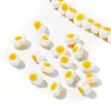 Gema de Ovo Ovo Frito Vitrificado Ovo Pochê Contas Vitrificadas Contas Soltas DIY Acessórios para Joias Feitas à Mão Colar de Mão Materiais para Miçangas