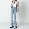 Jeans para Mujer Primavera y Verano 2024 Nuevas Explosiones Pantalones de Herradura Cintura Alta Adelgazantes Americanos Elásticos Ajustados Pantalones Microacampanados