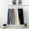Pantalones de pierna ancha de patchwork con sentido del diseño más terciopelo para mujer, otoño e invierno, holgados, adelgazantes, casuales, versátiles, engrosados, cálidos, de pierna recta