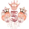 Set de Globos Digitales de Corona Transfronterizos en Varias Formas para Decoración Temática de Fiesta de Primer Cumpleaños Infantil Globos de Papel de Aluminio