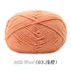 Ovillo de Hilo de Algodón Leche de 4 Hebras, Ovillo de Hilo Medio-Grueso para Crochet Hecho a Mano, Muñeca de Crochet DIY, Bolso, Hilo para Suéter de Bebé