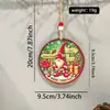 Decoración de letrero de madera navideño de Amazon transfronterizo, letrero redondo, colgante de madera de puerta de Papá Noel y muñeco de nieve