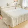 2026 Novo Modelo Feijão de Gelo Polímero Resfriamento Impresso Saia de Cama Estilo Tapete de Resfriamento Conjunto de Três Peças - Sombra da Lua