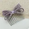 Peine para el Cabello con Lazo de Puntos Estilo Coreano Pasador Peine Lateral para la Frente Pinza para el Flequillo Pasador Antideslizante Primavera y Verano