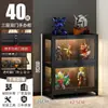 Vitrine para Miniaturas com Fechadura e Luz, Vitrine Transparente de Acrílico à Prova de Poeira para Modelos de Brinquedos e Rack de Ornamentos para Casa