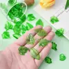 Colgante Pequeño Transparente de Acrílico Hojas Verdes Simuladas Accesorios para Joyería DIY Colgante para Collar Pendientes Colgante Colgante