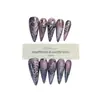 Daiyueda Uñas Portátiles Puras Hechas a Mano Otoño e Invierno Nuevo B299 Totalmente Pintadas a Mano Talladas Elegantes Parche de Uñas Estilo Exportación
