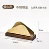 Base de Madera de Nogal Soporte para Servilletas de Acero Inoxidable Encimera de Barra de Hotel Soporte Vertical Cuadrado para Servilletas Restaurante Caja de Servilletas Comercial