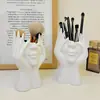 Soporte para Brochas de Maquillaje con Rostro Abstracto Nórdico Mesa de Tocador Escritorio Almacenamiento para Sombras de Ojos Lápices de Cejas Plumas Estilográficas Estante de Almacenamiento