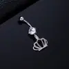Anéis Coloridos em Zircônia Espiral para Umbigo Mais Vendidos no Exterior, Piercings de Umbigo Estrela e Lua Estilo Europeu e Americano, Piercings de Umbigo com Franjas