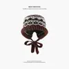 Gorro de Lana Cálido Estilo Coreano para Otoño e Invierno con Oso, Gorro Engrosado con Protección contra el Frío para Orejas para Mujer, Gorro de Punto Versátil Versión Coreana