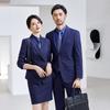 Traje profesional gris, traje de moda para hombres y mujeres, diseño a rayas, sentido de nicho, ropa formal, ropa de trabajo para gerente de trabajo.