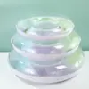 Anillo inflable para nadar con lentejuelas degradadas y engrosadas para niños, anillo para axilas de bebé, parque acuático al aire libre, anillo inflable transparente de arcoíris