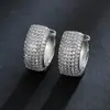 Pendientes de Moda Europeos y Americanos, Pendientes Redondos de Hip-Hop Full Diamond de Lujo Ligero para Mujer, Pendientes, Accesorios para Vestir y Joyería