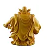 Abanico de Madera de Tuiya Taihang Sosteniendo Pieza de Mano de Zhong Kui Figura Tallada Finamente en Madera Maciza Zhong Kui Taoísta Atrae Riqueza, Envía Bendiciones y Garantiza la Seguridad