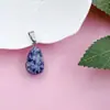 Cristal de pedra natural 13*20mm pingente redondo em forma de gota pingente de gota d'água colar acessórios para joias diy atacado