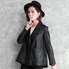 Chaqueta de Piel Genuina para Mujer 2026 Haining Otoño Nuevo Estilo Piel de Oveja Cuero Sencillo Estilo Coreano Holgado Versátil Abrigo Casual
