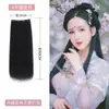 Peluca Hanfu, Extensión de Cabello de Una Pieza Estilo Antiguo, Moño Alto, Cabello Corto, Cabello Rizado de Seda de Maíz para Disfraz Antiguo, Cabello Largo Lacio