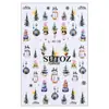 Adesivos de Nail Art de Natal Pinguim Desenho Animado Boneco de Neve Rena Glitter Decalques Autoadesivos para Unhas