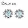 Pendientes Desini nuevos de plata S925 azul cielo Topacio natural hermoso estilo frío ins diseño de nicho