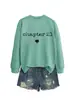 Capítulo 21 Amazon Ebay Sitio Independiente Sudadera Elegante de Moda para Mujer Cuello Redondo Manga Larga Camiseta Interior Exportación