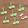 8 Estilos 2 Cores Acessórios de Joias de Liga DIY Charme com Esmalte Óleo Gotejante Dourado KC Pingente de Fruta Cereja Morango Pingente