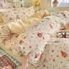 Algodón de alta calidad para madre y bebé, doble capa de gasa, estilo fresco, sábana, juego de tres piezas para dormitorio de estudiante, juego de cuatro piezas de algodón 100% para cama