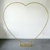 Amazon Transfronterizo Fiesta de Bodas Forma de Corazón Arte de Hierro Metálico Arco Dorado Soporte Dorado Decoración de Arco Soporte de Fondo