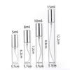Frasco de perfume de tubo delgado, portátil, vacío, de vidrio de 10 ml, pequeño, para viaje, de 5 ml
