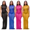 C7113 Transfronterizo Aliexpress Amazon Moda Europea y Americana Ropa para Mujer Strass Sexy Mono Ajustado Bodycon