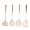 Nuevos utensilios de cocina de silicona con mango de madera, pala de silicona, cuchara para saltear, olla de cocina, cuchara sopera, utensilios de cocina, pala para cocinar