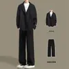 Jaqueta Marrom Maillard para Homens, Elegante Casaco de Lã, Roupa de Inverno Masculina, Estilo Coreano, Conjunto Completo, Espessado