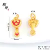 Pingente Ruyi Atacado Chinês Retrô Esmalte Caractere da Fortuna Ornamento Pendurado Versátil Areia Dourada Pingente Pequeno Acessório