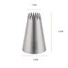 Boquilla Decoradora Recta Dentada de Acero Inoxidable 304 Estrella Grande Multidentada para Galletas Pastel Crema Herramienta DIY para Hornear
