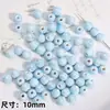 Cuentas Sueltas de Cerámica Estilo Ins Azul Sal Marina Lindas de Dibujos Animados con Agujeros para Pulseras y Pendientes Hechos a Mano de Bricolaje Accesorios Venta al por Mayor