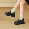 Mocassins femininos de sola grossa ZHR, nova coleção outono 2026, sapatos baixos de couro estilo britânico, com aumento de altura e bico profundo para mulheres baixinhas