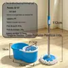 Mop Rotatório Mãos Livres para Pessoas Preguiçosas, Uso Doméstico, Mop de Limpeza em Um Passo com Balde, Conjunto Completo de Mop e Balde com Lavagem e Torção Integradas