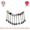 Clavo de lengüeta F136 diente interior doble cabeza barra recta tres garras circón胚球 bola bola bola aleación de titanio G23 joyería para perforación Puente de oreja