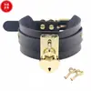 Cuero de PU Ecológico Moda Europea y Americana Punk Gargantilla de Doble Capa Collar Cuello Estilo Callejero Nightclub Candado de Corazón Collar Gargantilla