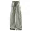 Pantalones casuales de pierna recta de moda para hombre, corte holgado, pierna ancha, cordón, adecuados para deportes y actividades al aire libre en otoño e invierno.