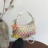 Bolsas Tejidas de Moda para Mujer 2026 Nuevo Bolso de Hombro de Gran Capacidad Tendencia Bloqueo de Color Versátil Bolso Tote para Viajes Cotidianos Transfronterizo