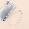 Corrente portátil de pérola artificial para copo d'água bolsa carteiro corrente para capa de celular decoração de corrente de celular de pérola artificial feita à mão