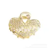 Pinza para el pelo de flor de perla sintética de aleación para mujer, tamaño mediano, Pinza para el pelo con forma de corazón para mujer, Pinza simple para coleta media, Venta al por mayor