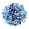 5*8 Agujero Horizontal Forma de Gota de Agua Varios Tamaños Color Mixto Color Contrastante Gradiente Vidrio de Cristal Accesorios para Joyería DIY Accesorios para Pulseras