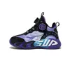 Punto de Fábrica Exterior Antideslizantes para Niños Hebilla Giratoria Zapatos de Baloncesto Amortiguación Cuero Zapatos Deportivos Zapatos para Niños Venta al por Mayor