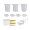 Conjunto de Copos Medidores de Silicone para Aplicação de Cola de Cristal DIY Orgulhoso Conjunto de 5 Ajustadores de Cola Molde para Aplicação de Cola