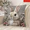 Funda de Cojín para Sofá Transfronteriza, Felpa Corta Amigable con la Piel, Linda Funda de Cojín de Animal Gato, Funda de Cojín para Sala de Estar, No Incluye Relleno
